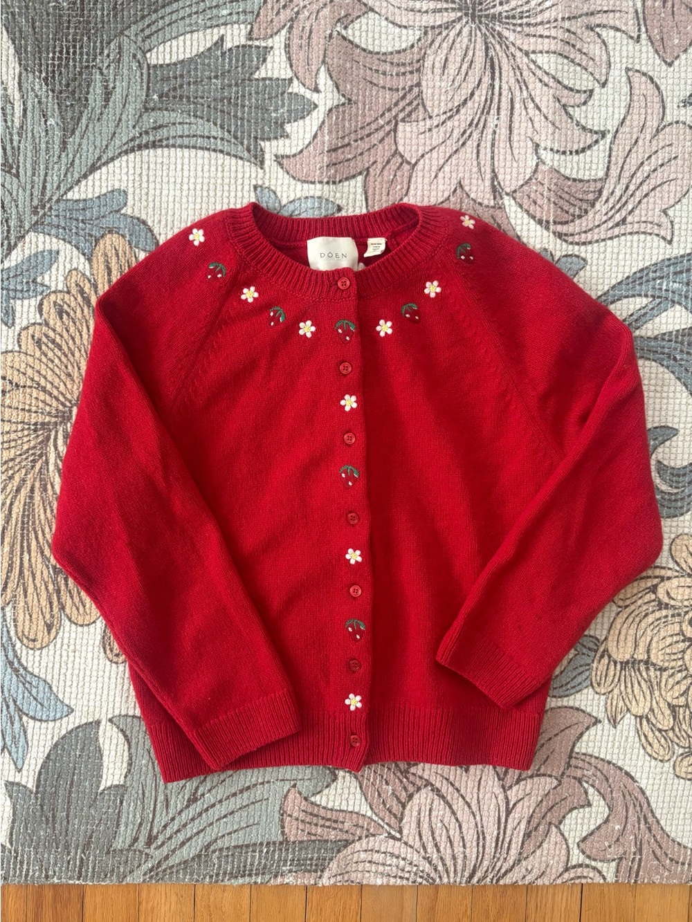 Doen Embroidered Daisy Cardigan
